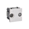 Розетка телевизионная одиночная TV/R/SAT 2мод. Zenit с накладкой бел. ABB 2CLA225130N1101