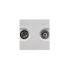 Розетка телевизионная одиночная TV/R/SAT 2мод. Zenit с накладкой бел. ABB 2CLA225130N1101