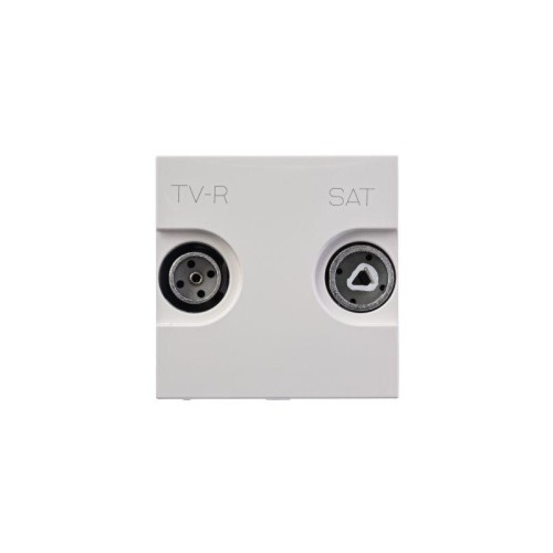 Розетка телевизионная одиночная TV/R/SAT 2мод. Zenit с накладкой бел. ABB 2CLA225130N1101