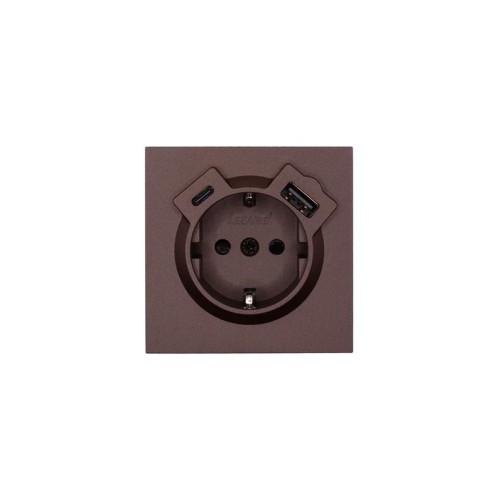 Розетка 1-мест. с/з Type-C+USB разъем СП ZIMA IP20 шоколад LEZARD 704-7388-181TC