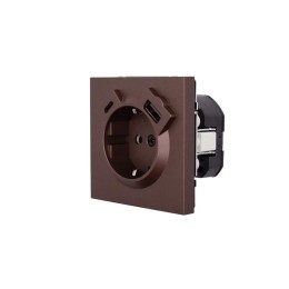Розетка 1-мест. с/з Type-C+USB разъем СП ZIMA IP20 шоколад LEZARD 704-7388-181TC