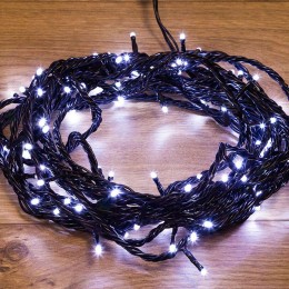 Гирлянда светодиодная управляемая"Нить" 20м 200LED бел. 20Вт 220-240В IP65 8 режимов провод ПВХ черн