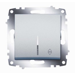 Переключатель 1-кл. СП Cosmo 10А IP20 (сх. 6) с подсветкой механизм алюм. ABB 619-011000-210