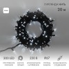 Гирлянда светодиодная "Нить" 20м 200LED бел. 18Вт 230В IP67 постоян. свечение провод каучук черн. (н