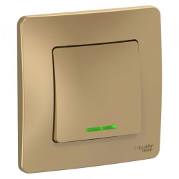 Systeme Electric Blanca внутр Титан Переключатель 1-клавишный с подсветкой, 10А, 250B