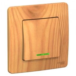 Systeme Electric Blanca внутр Ясень Переключатель 1-клавишный с подсветкой, 10А, 250B