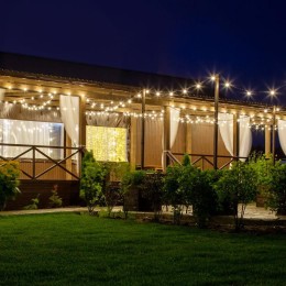 Гирлянда "Белт Лайт" 2жил. шаг 40см 125 патронов E27 IP65 провод круглый черн. (уп.50м) Neon-Night 3