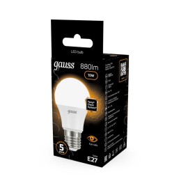 Лампа светодиодная Black 10Вт A60 грушевидная 3000К тепл. бел. E27 880лм GAUSS 102502110