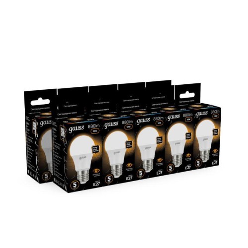 Лампа светодиодная Black 10Вт A60 грушевидная 3000К тепл. бел. E27 880лм GAUSS 102502110