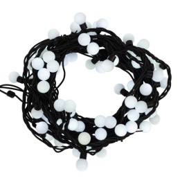 Гирлянда светодиодная "Мультишарики" 10м d23мм 80LED тепл. бел. 230В IP67 постоян. свечение провод к
