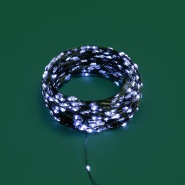 Гирлянда светодиодная "Роса" 50м 500LED бел. IP20 230В с контроллером провод зел. Neon-Night 303-285