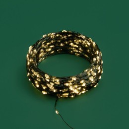 Гирлянда светодиодная "Роса" 50м 500LED тепл. бел. IP20 230В с контроллером провод зел. Neon-Night 3