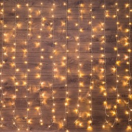 Гирлянда светодиодная "Светодиодный Дождь" 3х2м 240LED тепл. бел. с контроллером провод ПВХ прозр. N