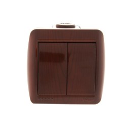 Выключатель 2-кл. ОП Nata 10А IP20 вишня LEZARD 710-0600-101