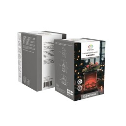 Камин светодиодный Рождество с эффектом живого огня 15х14х26см батарейки 2хС (не в комплекте) и USB