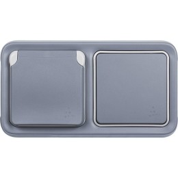 Розетка 1-м СП Plexo 16А IP55 2P+E с заземл. с крышкой немецк. стандарт винтов. клеммы механизм сер.