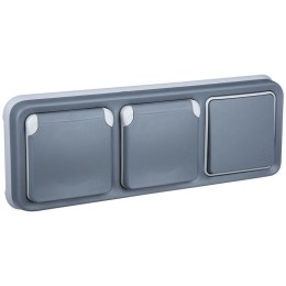 Розетка 1-м СП Plexo 16А IP55 2P+E с заземл. с крышкой немецк. стандарт винтов. клеммы механизм сер.