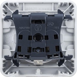 Розетка 1-м СП Plexo 16А IP55 2P+E с заземл. с крышкой немецк. стандарт винтов. клеммы механизм сер.