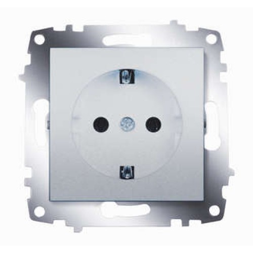 Розетка 1-м СП 1мод. Cosmo 16А IP20 с заземл. механизм алюм. ABB 619-011000-217