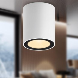 Светильник OL48 WH/BK MR16 GU10 IP44 настенно-потолочный спот черн./бел. Эра Б0059799