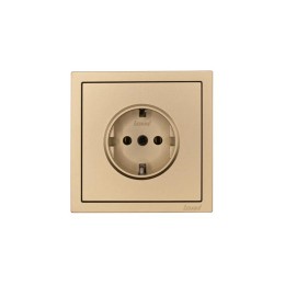 Розетка 1-мест. с/з ПБТ СП ZIMA IP20 10А безвинт. зажим зол. LEZARD 704-3688-122BQC