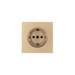 Розетка 1-мест. с/з ПБТ СП ZIMA IP20 10А безвинт. зажим зол. LEZARD 704-3688-122BQC