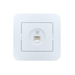 Розетка телефонная евро 1-м СП ASTI IP20 RJ11 в сборе бел. LEZARD 7081-0202-137