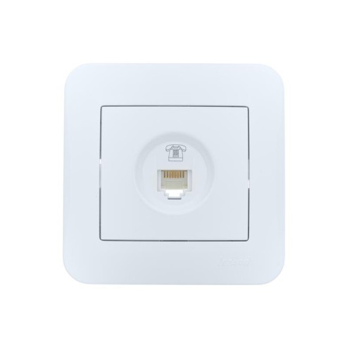 Розетка телефонная евро 1-м СП ASTI IP20 RJ11 в сборе бел. LEZARD 7081-0202-137