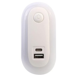 Светильник светодиодный ночник LED USB+TypeC 220В NL-267 Camelion 15384