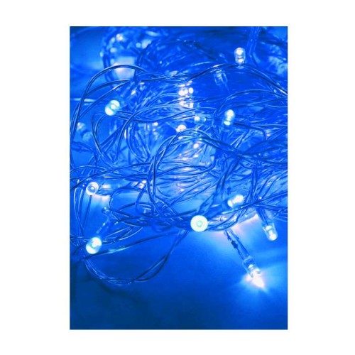 Гирлянда светодиодная 120LED син. прозр. провод 12.8м (11.3+1.5) 8 режимов мигания IP20 син. Космос