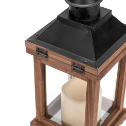 Фонарь декоративный со свечкой корпус из дерева размер 14х14х35cм тепл. бел. Neon-Night 513-075