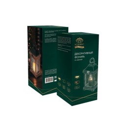 Фонарь декоративный со свечкой корпус из дерева размер 14х14х35cм тепл. бел. Neon-Night 513-075