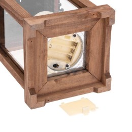 Фонарь декоративный со свечкой корпус из дерева размер 14х14х35cм тепл. бел. Neon-Night 513-075