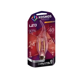 Лампа светодиодная KOSMOS premium 2.4Вт свеча на ветру "Золотая Нить" E14 230В 3000К Космос KLED2.4w