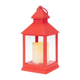 Фонарь декоративный со свечкой красный корпус размер 10.5х10.5х24см тепл. бел. Neon-Night 513-059