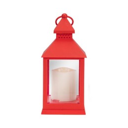 Фонарь декоративный со свечкой красный корпус размер 10.5х10.5х24см тепл. бел. Neon-Night 513-059