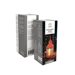 Фонарь декоративный со свечкой красный корпус размер 10.5х10.5х24см тепл. бел. Neon-Night 513-059