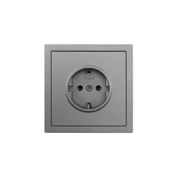 Розетка 1-мест. с/з ПБТ СП ZIMA IP20 16А безвинт. зажим сер. матов. LEZARD 704-7488-122BQC