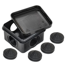 Коробка распаячная ОП 70х70х40 IP44 КМ41236 4 гермовводов черн. IEK UKO21-070-070-040-K02-44