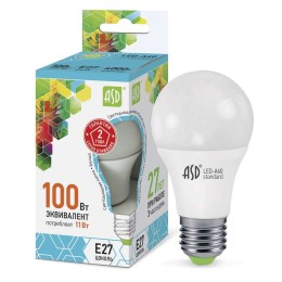 Лампа светодиодная LED-A60-standard 11Вт грушевидная 4000К нейтр. бел. E27 990лм 160-260В ASD 469061