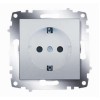 Розетка 1-м СП Cosmo 16А IP20 с заземл. защ. шторки механизм алюм. ABB 619-011000-243
