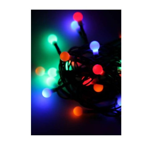 Гирлянда декоративная "Маленькие шарики cherry" 30LED 4.4м (2.9+1.5м) зел. провод IP20 мультиколор К