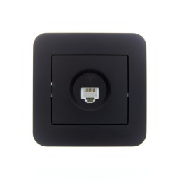 Розетка телефонная евро 1-м СП ASTI IP20 RJ11 в сборе черн. бархат LEZARD 7081-4242-137