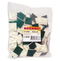 Площадка самоклеящаяся 30х30мм бел. (уп.100шт) REXANT 07-2030