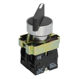 Переключатель LAY5-BJ25 1НО+1НЗ на 2 положения с фиксацией I-O длинная рукоятка d22мм хром Электроте