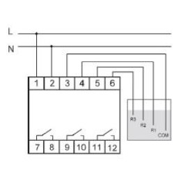 Реле уровня жидкости PZ-831 (без датчиков; трехуровн.; независим. контроль по каждому уровню; 3 моду