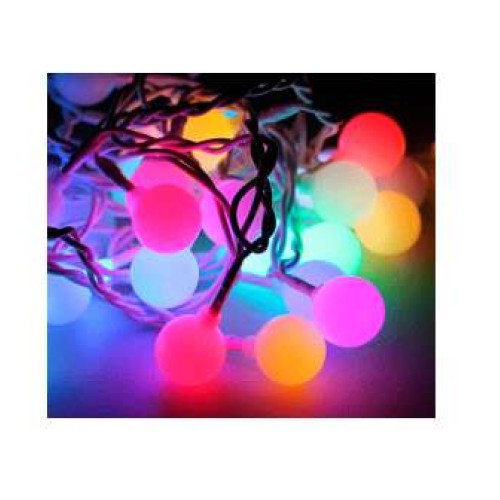Гирлянда декоративная "Крупные матовые шарики" 4.4.м 30LED IP20 зел. провод мультиколор КОСМОС KOC_G