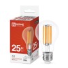 Лампа светодиодная филаментная LED-A65-deco грушевидная прозрачная 25Вт 230В E27 4000К 2480лм IN HOM