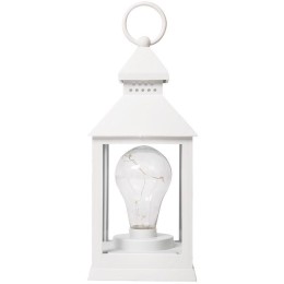 Фонарь декоративный 10.5х10.5х24см тепл. бел. со свечкой корпус бел. Neon-Night 513-052