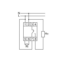 Регулятор температуры RT-822 (от +30 до +60 град.C; выносной датчик; монтаж на DIN-рейке 35мм 50-260